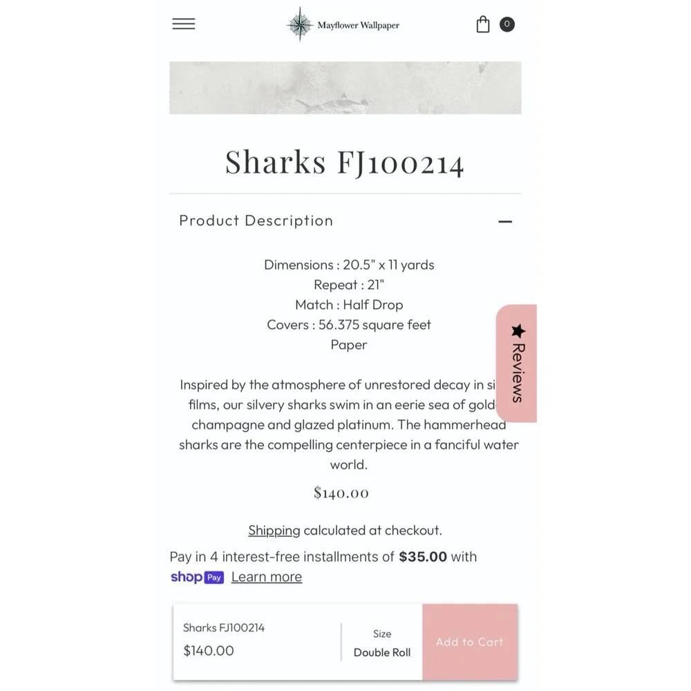NEW 4 Double Rolls Mayflower Wallpaper Sharks Originally $140 Each